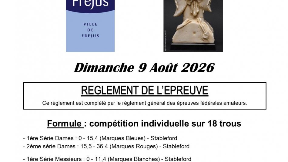 TROPHEE DE LA VILLE DE FREJUS - DIMANCHE 9 AOÛT 2026